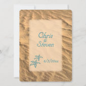 Blauwgroen uitnodiging voor het huwelijk met Sandy (Achterkant)