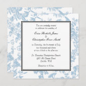 Blauwgroen uitnodiging voor het huwelijk van Toile (Voorkant / Achterkant)
