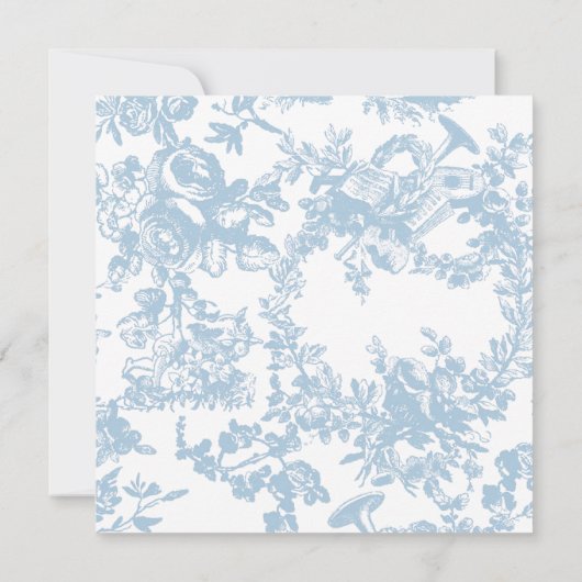 Blauwgroen uitnodiging voor het huwelijk van Toile (Achterkant)