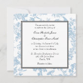 Blauwgroen uitnodiging voor het huwelijk van Toile (Voorkant)