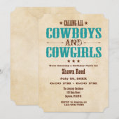 Blauwgroen  uitnodiging voor het uitnodigen van Co (Voorkant / Achterkant)