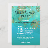 Blauwgroen uitnodiging voor kerstfeestdagen in de (Voorkant)