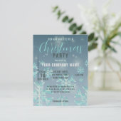 Blauwgroen uitnodiging voor kerstfeestelijke winte (Staand voorkant)