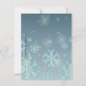 Blauwgroen uitnodiging voor kerstfeestelijke winte (Achterkant)