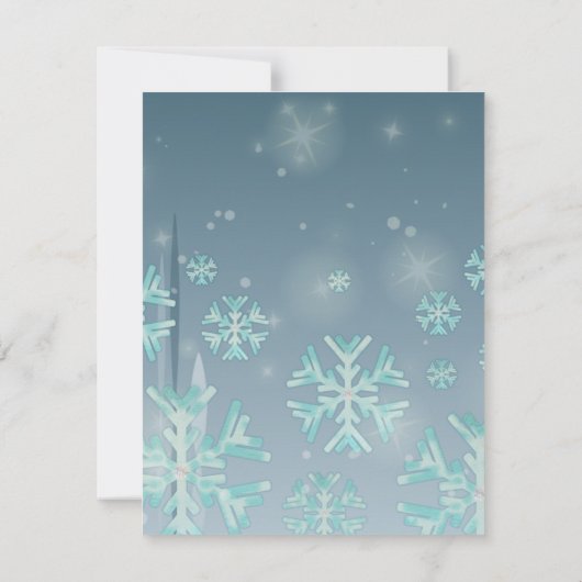 Blauwgroen uitnodiging voor kerstfeestelijke winte (Achterkant)