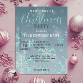 Blauwgroen uitnodiging voor kerstfeestelijke winte