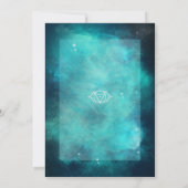 Blauwgroen uitnodiging voor Nebula en Chakra Weddi (Achterkant)