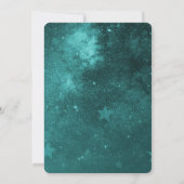 Blauwgroen uitnodiging voor Unicorn Wedding (Achterkant)