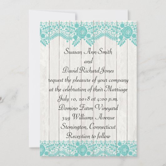 Blauwgroen uitnodiging voor weddenschappen (Voorkant)