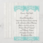 Blauwgroen uitnodiging voor weddenschappen (Voorkant / Achterkant)