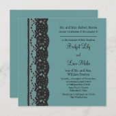 Blauwgroen uitnodiging voor weddenschappen (Voorkant / Achterkant)