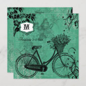  Blauwgroen uitnodiging voor weddenschappen op fie (Voorkant / Achterkant)