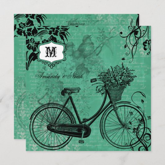 Blauwgroen uitnodiging voor weddenschappen op fie (Voorkant / Achterkant)