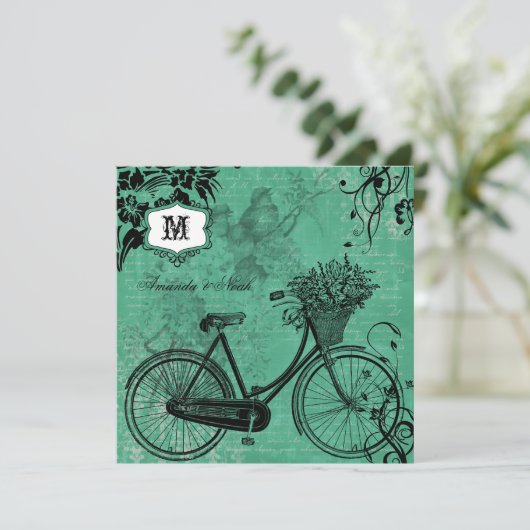  Blauwgroen uitnodiging voor weddenschappen op fie (Staand voorkant)