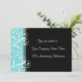 Blauwgroen uitnodigingen van de Partij van het Bed (Staand voorkant)