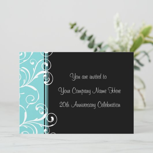 Blauwgroen uitnodigingen van de Partij van het Bed (Staand voorkant)