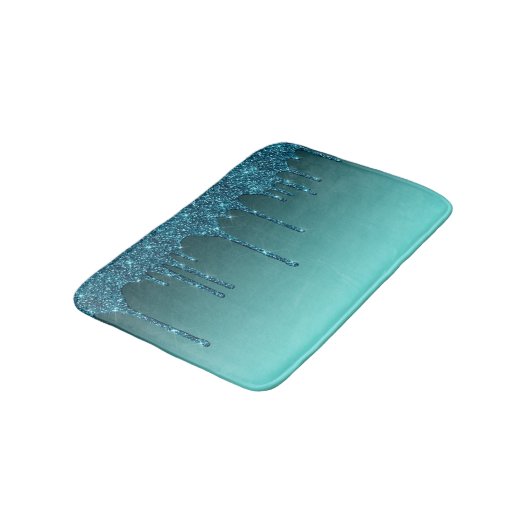 Blauwgroen uitstrijken Glitter Bath Mat (Gekanteld)