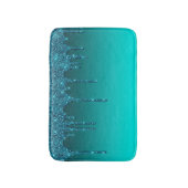 Blauwgroen uitstrijken Glitter Bath Mat (Voorkant Verticaal)
