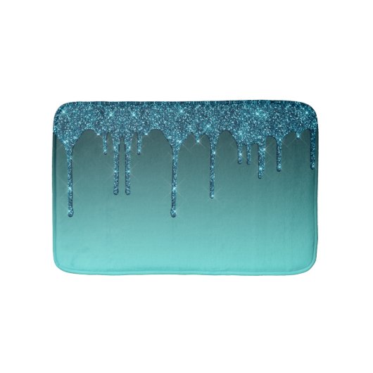 Blauwgroen uitstrijken Glitter Bath Mat (Voorkant)
