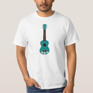 blauwgroen ukelele hibiscus ontwerp t-shirt