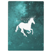 Blauwgroen Unicorn-aangepast klembord (Achterkant)