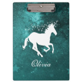 Blauwgroen Unicorn-aangepast klembord (Voorkant)