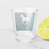 Blauwgroen Unicorn Gepersonaliseerd Shot glass Shot Glas (Achterkant)