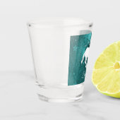 Blauwgroen Unicorn Gepersonaliseerd Shot glass Shot Glas (Links)