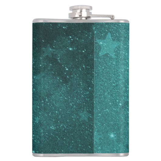 Blauwgroen Unicorn maatkolf Heupfles (Achterkant)