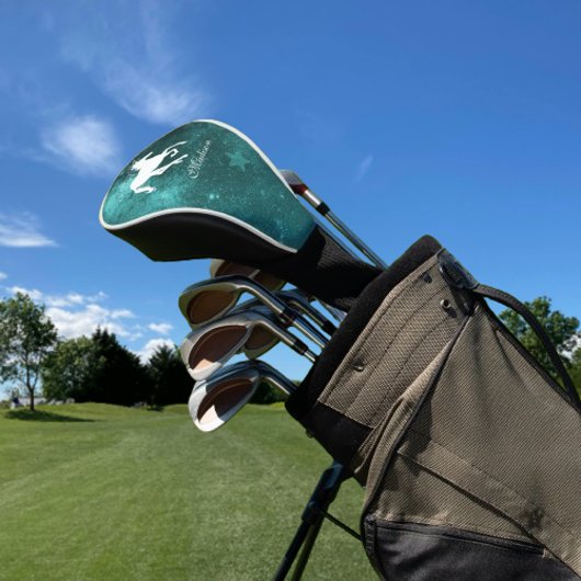 Blauwgroen Unicorn Personalized Golf Head Hoesje Golfheadcover