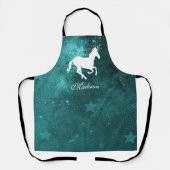 Blauwgroen Unicorn Persoonlijk Schort (Voorkant)