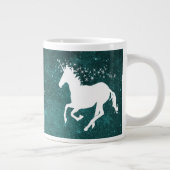 Blauwgroen Unicorn persoonlijke Giant Coffee-Mok Grote Koffiekop (Rechts)