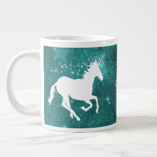 Blauwgroen Unicorn persoonlijke Giant Coffee-Mok Grote Koffiekop