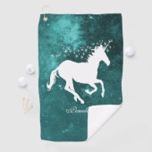 Blauwgroen Unicorn Persoonlijke Golfhanddoek (Insitu)