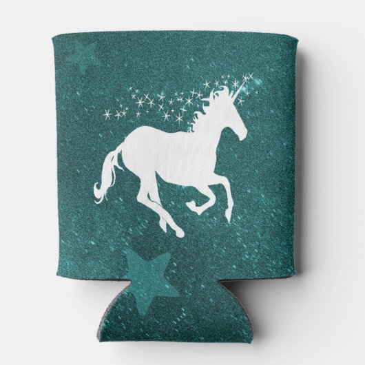 Blauwgroen Unicorn Persoonlijke Koelbox Blikjeskoeler (Achterkant)