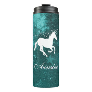 Blauwgroen Unicorn Persoonlijke Thermal Tumbler Thermosbeker