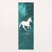 Blauwgroen Unicorn Persoonlijke Yoga Mat (Voorkant)