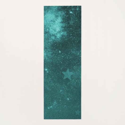 Blauwgroen Unicorn Persoonlijke Yoga Mat (Achterkant)