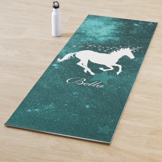 Blauwgroen Unicorn Persoonlijke Yoga Mat (In situ)