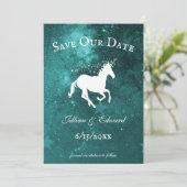 Blauwgroen Unicorn sparen de DatumAankondiging Aankondiging (Staand voorkant)