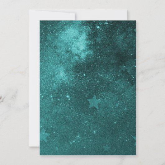 Blauwgroen Unicorn sparen de DatumAankondiging Aankondiging (Achterkant)