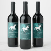 Blauwgroen Unicorn Weddenschap Wine Label Wijn Etiket (Flessen)