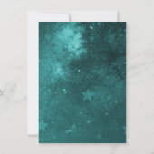 Blauwgroen Unicorn Wedding Rehearsal Dinner Invite Kaart (Achterkant)