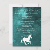 Blauwgroen Unicorn Wedding Rehearsal Dinner Invite Kaart (Voorkant)