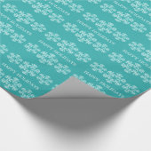 Blauwgroen vakantiesnowflakes, pakpapier (Hoek)