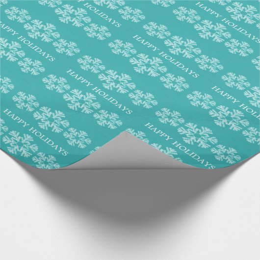 Blauwgroen vakantiesnowflakes, pakpapier (Hoek)