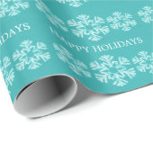 Blauwgroen vakantiesnowflakes, pakpapier (Rol Hoek)