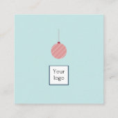 blauwgroen vakantievierkant visitekaartje (Achterkant)