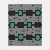 Blauwgroen vakken voor middelste kolommen fleece deken (Voorkant)