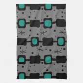 Blauwgroen vakken voor middelste kolommen theedoek (Verticaal)